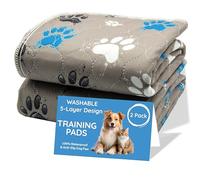 Magnus Creations | 5 Layer Washable Puppy Training Dog Pads | 2 pack | Very Absorbent Pet Mat Pee Pad for Dogs | Quick Drying for Travel Car Home | 60*90 cm | Graffiti Paw
