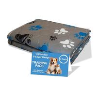MAGNUS CREATIONS 5-Layer Washable Puppy Training Pads | Reusable Dog Pee Pads | Super Absorbent Pet Mats with Waterproof Backing for Home, Car & Travel | Small Dogs (2-Pack, 40 × 60 cm)