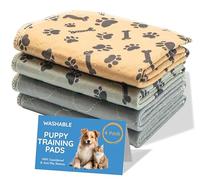 Magnus Creations | Reusable Dog Pee Pads | 5-Layer Washable Puppy Pads | Super Absorbent Waterproof Pet Mats for Home, Car & Travel | Small & Medium Dogs (4-Pack, 60 × 45 cm)
