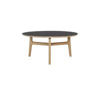 Magnus Olesen Freya Coffee Table Solid Lacquered Oak/Linoleum Black 4023 Forbo Ø 85 x H 40