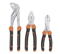 Magnusson 3 Piece Chrome Vanadium Steel Pliers Set Pl109 Comfort Grip
