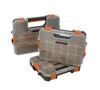 Magnusson Orange & Transparent Compartment Organiser Case With 53 Compartments