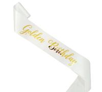 Magnusson's Garden Golden Birthday Sash for Girls, Boys, Women and Men, It's My Golden Birthday Sash, Champagne Bday Party Decorations for Baddie Brat Queen King Dude, White and Gold