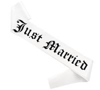 Magnusson's Garden Just Married Sash, Alternative Wedding Elopement Honeymoon Essentials Gifts for Goth Couples, RIP Single Life, Bride Groom Mr Mrs Sash for Gothic Emo Witchy Spooky Newlyweds