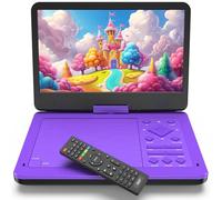 MAGOFLY 12.5" Portable DVD Player with 10.1" IPS Screen for Kids - Car DVD Player with Headrest Mount Bag, 360° Easy Remote, Dual Earphone Jacks, CD/DVD/SD Card/USB Supported, Region Free [Purple]