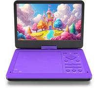 MAGOFLY 12.5" Portable DVD Player with 10.1" IPS Screen for Kids - Car DVD Player with Headrest Mount Bag, 360° Easy Remote, Dual Earphone Jacks, CD/DVD/SD Card/USB Supported, Region Free [Purple]