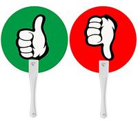 Magopera Thumbs Up/Thumbs Down Paddles 24 Packs for Classroom Voting, Teacher Classroom Event Supplies and Teacher Student Interaction Signs, Red,green