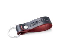 MAGOR Full Grain Leather Keyring Personalised Keychain for Men Women, Car Keyring for Home Keys, Elegant Black with Red Interior Key Ring, Hot Embossed Design, Premium Gift for Him Her (DREAM BIG)