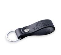MAGOR Leather Full Grain Keyring for Men and Women, Elegant Black Key Ring with Hot Embossed Design, Personalised Keychain for Car or Home Keys, Premium Gift for Him Her Dad Husband (Car)