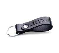 MAGOR Leather Full Grain Keyring for Men and Women, Personalised Keychain for Car or Home Keys, Elegant Black Key Ring with Hot Embossed Design, Premium Gift for Him Her Dad Husband (LEGEND)