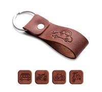 MAGOR Leather Keychain Favorite for Men, Keyring Gift for Women & Men, Birthday & Anniversary, Full Cow Leather (Car)