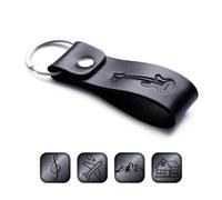 MAGOR Leather Keychain Favorite for Men, Keyring Gift for Women & Men, Birthday & Anniversary, Full Grain Leather (Guitar)