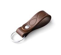 MAGOR Leather Keyring for Men & Women, Personalised Brown Keychain with Hot Embossed Design, Leather Key Ring Gift for Him Her Mum Dad, Premium Accessory for Car or Home Keys (Infinity Large)