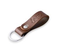 MAGOR Leather Keyring for Men & Women, Personalised Brown Keychain with Hot Embossed Design, Leather Key Ring Gift for Him Her Mum Dad, Premium Accessory for Car or Home Keys (Love Paw)