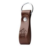 MAGOR Leather Keyring for Men & Women, Personalised Brown Keychain with Hot Embossed Design, Leather Key Ring Gift for Him Her Mum Dad, Premium Accessory for Car or Home Keys