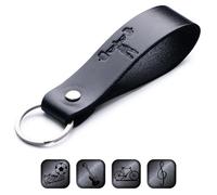 MAGOR Leather Keyring - Sustainable Gift with Hot Embossed Message for Your Loved One, Perfect for Men & Women, Handmade Full-Grain Leather (Sport)