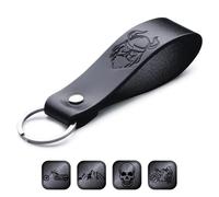 MAGOR Leather Keyring - Sustainable Gift with Hot Embossed Message for Your Loved One, Perfect for Men & Women, Handmade Full-Grain Leather (Viking)