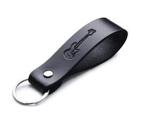 MAGOR Leather Keyring - Sustainable Gift with Hot Embossed Message for Your Loved One, Perfect for Men & Women, Handmade Full-Grain Leather (Guitar)