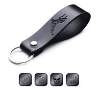 MAGOR Leather Keyring - Sustainable Gift with Hot Embossed Message for Your Loved One, Perfect for Men & Women, Handmade Full-Grain Leather (Karma)