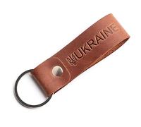 MAGOR Leather Keyring UKRAINE Key chain for Man, Key Chain for Woman, Keyring Family Present (Tan)