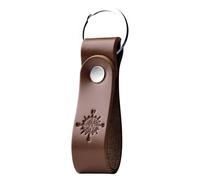 MAGOR Leather Keyring with Hot Embossed Design for Men & Women, Personalised Brown Leather Key Ring Gift for Him, Her, Mum & Dad, Premium Accessory for Car or Home Keys (Compass)