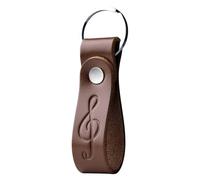 MAGOR Leather Keyring with Hot Embossed Design for Men & Women, Personalised Brown Leather Key Ring Gift for Him, Her, Mum & Dad, Premium Accessory for Car or Home Keys (Treble Clef)