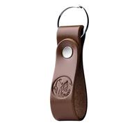MAGOR Leather Keyring with Hot Embossed Design for Men & Women, Personalised Brown Leather Key Ring Gift for Him, Her, Mum & Dad, Premium Accessory for Car or Home Keys