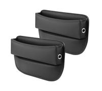 MAGORUI Car Seat Gap Filler 2 Pack, Multifunctional Car Front Seat Organizer, Premium Leather Car Storage Box for Women Men, Gap Filler Car Essentials for Phones, Glasses, Keys, Cards-Black