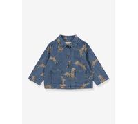 Magot Tiger Print Denim Jacket denim blue