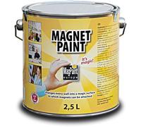 MagPaint - Magnetic Paint - Water Based Acrylic Paint - Strong Magnetic Pull - Perfect for Sticking Up Notes, Memos & Photos - Safe & Child-Friendly - Dark Grey - 5m² Coverage, 2.5L