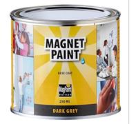 MagPaint - Magnetic Paint - Water Based Acrylic Paint - Strong Magnetic Pull - Perfect for Sticking Up Notes, Memos & Photos - Safe & Child-Friendly - Dark Grey - 0.5m² Coverage, 0.25L