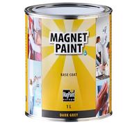 MagPaint - Magnetic Paint - Water Based Acrylic Paint - Strong Magnetic Pull - Perfect for Sticking Up Notes, Memos & Photos - Safe & Child-Friendly - Dark Grey - 2m² Coverage, 1L