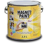 MagPaint - Magnetic Paint - Water Based Acrylic Paint - Strong Magnetic Pull - Perfect for Sticking Up Notes, Memos & Photos - Safe & Child-Friendly - Dark Grey - 5m² Coverage, 2.5L