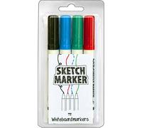 MagPaint - SketchPaint Whiteboard Marker Pens - Black, Blue, Green and Red - Dry Wipe Markers - For SketchPaint White and SketchPaint Transparent - Easy to Clean - 4 Pack