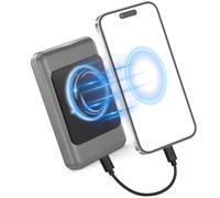 MagPatch Magnetic Power Bank Adapter | 3 Sizes for MagSafe Phones | 3mm Thin with N52 Magnet | Includes 10cm 60W Type-C Cable | Magnetic Adapter (Black, Standard)