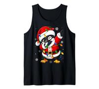 Magpie Bird Christmas Lights Fun Dab Dance Santa Xmas Tank Top