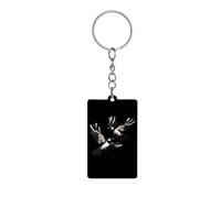 Magpie Bird with Large Wings Acrylic Keychain Personalized Keyrings Printed Key Tags with Ring Unique Charms Gifts