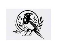 'Magpie & Branches' Temporary Tattoo - Water Resistant, Skin-Safe, Non-Toxic Transfer (TO00074275)