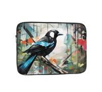 Magpie Graffiti Patterned 12 inch Portable Laptop Bag - Perfect for Business, Travel, School, Office Shockproof Laptop Inner Pocket
