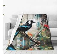 Magpie Graffiti Ultra-Soft Flannel Blanket - One Blanket for Home, Travel, and The Outdoors - 50"x40"