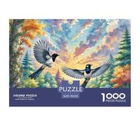 .Magpie Jigsaw Puzzle for Adults 1000 Piece with Letters on Back Educational Game Animal Challenging Games Creativity & Gift Giving 70x50cm/1000pcs