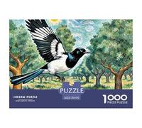 .Magpie Jigsaw Puzzles for Adults 1000 Piece with Letters on Back Educational Games Animal Challenging Games Creativity & Gift Giving 70x50cm/1000pcs