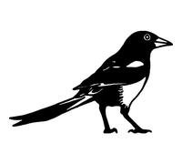 'Magpie' Rubber Stamp - Unmounted Design for Crafting & Scrapbooking, A8 (RS00014840)