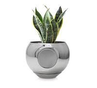 MagPot Magnetic Plant Pot - Unique Window Planter for Herbs, Succulents, Indoor & Outdoor Greenery - Self-Adhesive Magnet Attachment, Drainage Holes, Detachable Reservoir - Silver