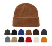 Magracy Classic Cuffed Beanie for Men Slouchy Beanie Hat Winter Acrylic Knit Skull Cap Unisex Camel