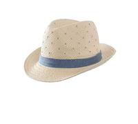 Magracy Kids Boys Short Brim Straw Hat Summer Sun Protection Hat for Baby Toddler Fedora Beach Hat Denim M