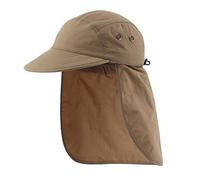 Magracy Men's Summer UPF 50+ Fishing Cap with Neck Flap Sun Protection Cap Quick Dry Cap Dark Khaki, M-L