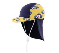 Magracy Outdoor Kids Sun Protection Cap UPF50+ Swimming Flap Cap Quick Dry Beach Cap Navy+Yellow