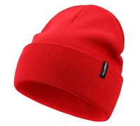 Magracy Toddler Kids Beanie Hat Acyclic Winter Cuffed Knitted Hat for Boys Girls Skull Cap Beanie Red S