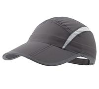 Magracy Unisex Quick Drying Sports Cap Summer Foldable Running Cap with Reflective Brim Outdoor Breathable Mesh Hat Dark Grey